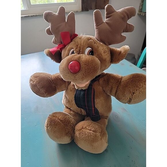 Christmas Reindeer Plush 19" by Commonwealth‎ Vintage 1988 - Picture 1 of 3